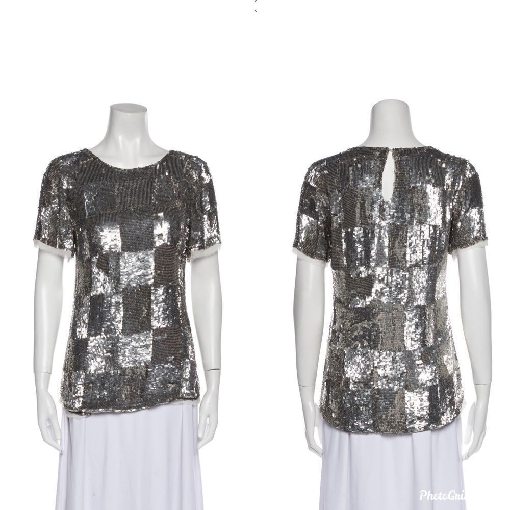 Retrofete Sequined Top S T-Shirt Silver